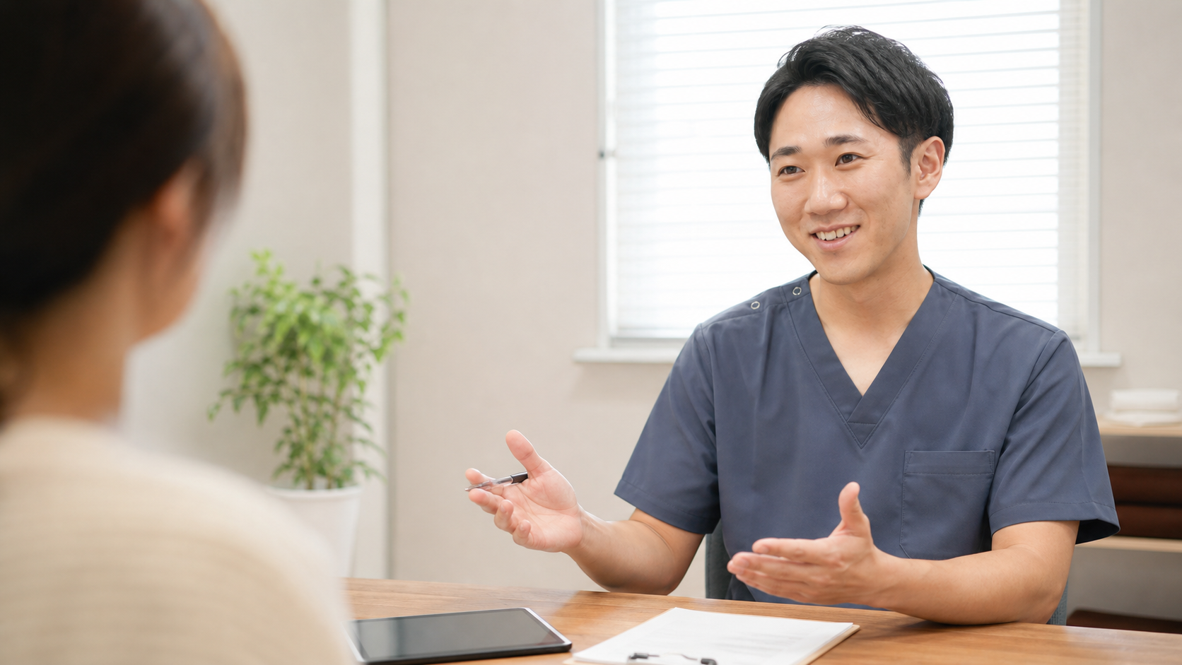 整体師の転職に関する質問へ答える相談場面