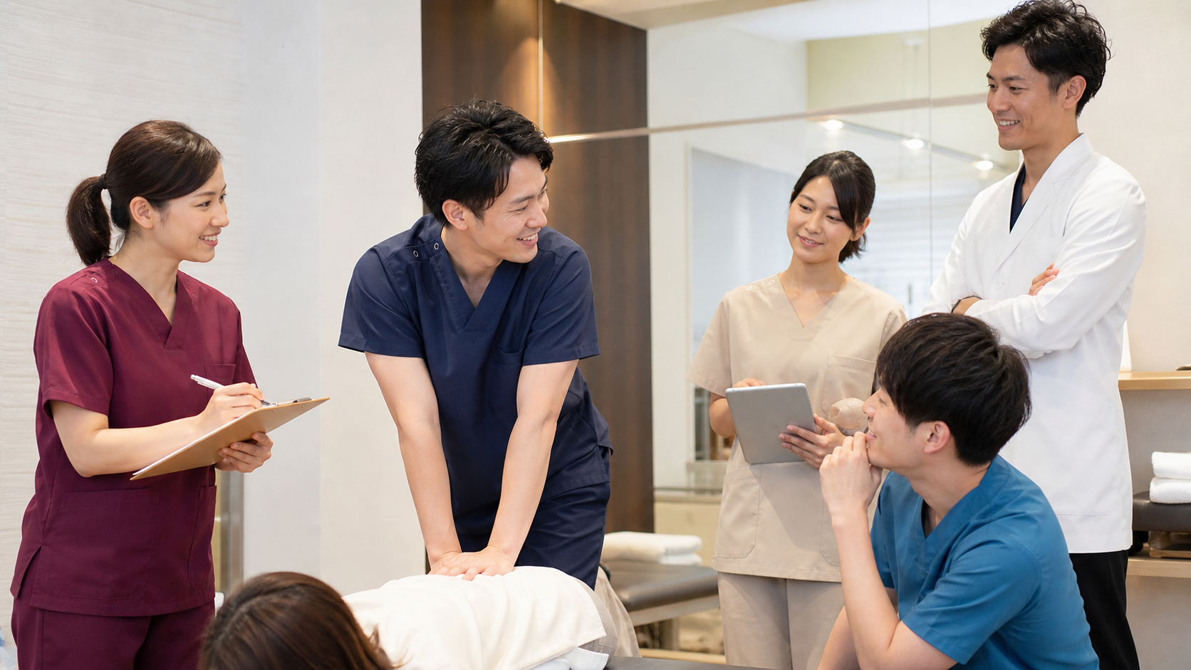 整体師正社員求人の施術・研修風景