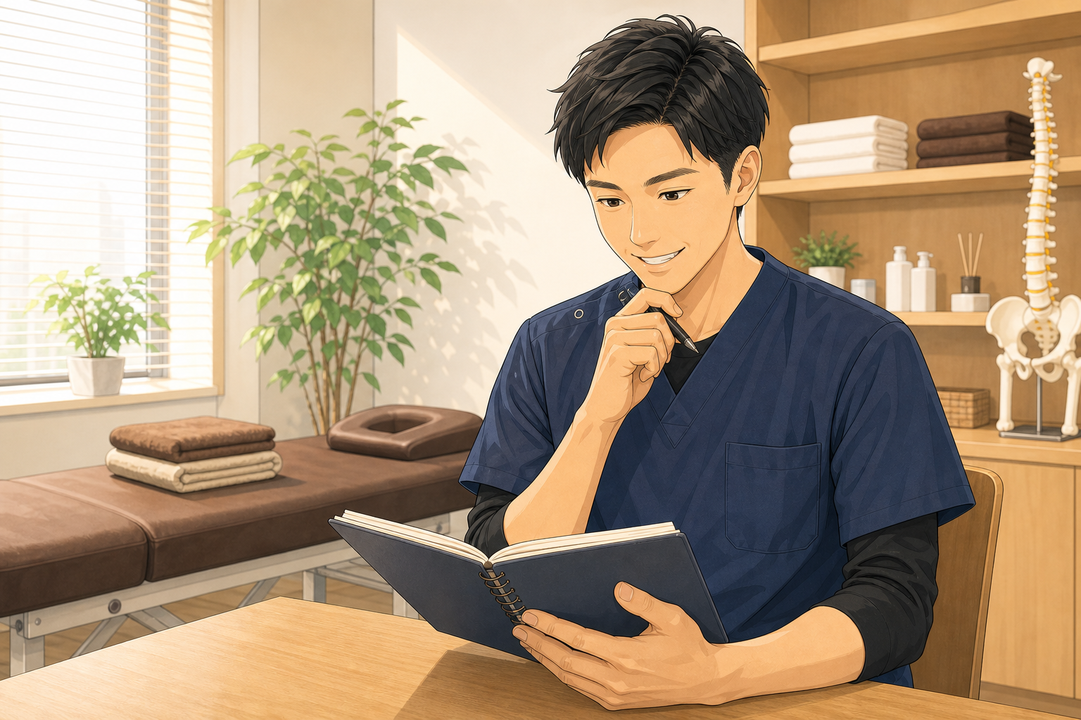 勤務でも安定した給与を確認するイラスト