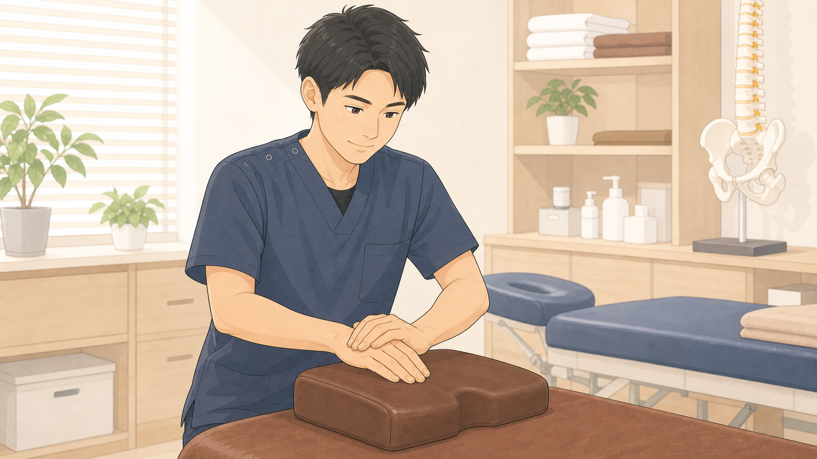 CUREPROで未経験者が体系立った研修を受けるイラスト