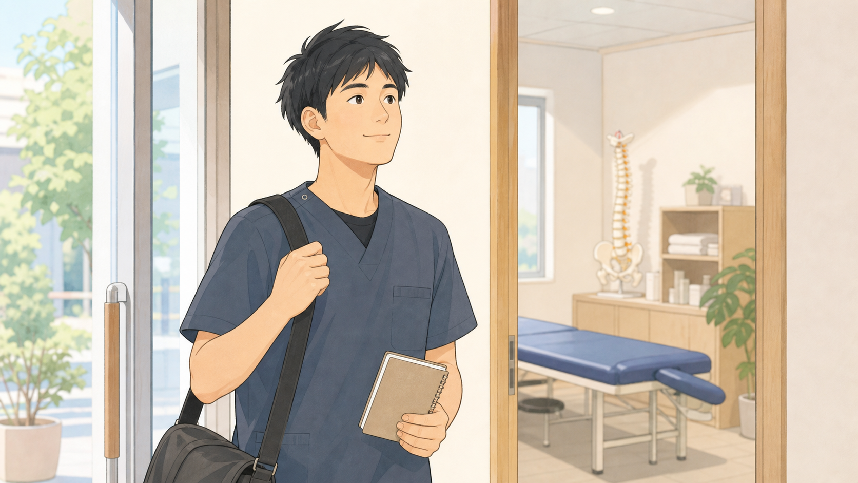 CUREPROで未経験から第一歩を踏み出す施術者のイラスト
