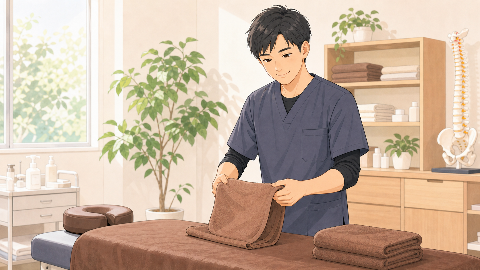 CUREPROで未経験から整体師を目指せる環境を表すイラスト