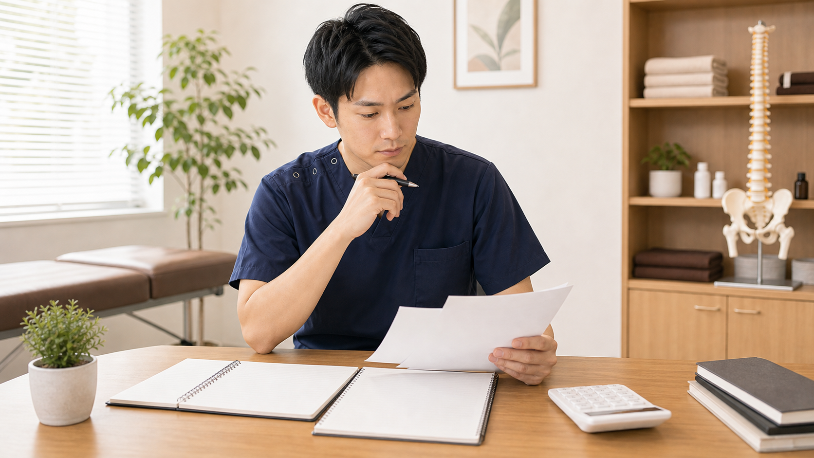 整体師と柔道整復師の費用や収入の違いを考える様子