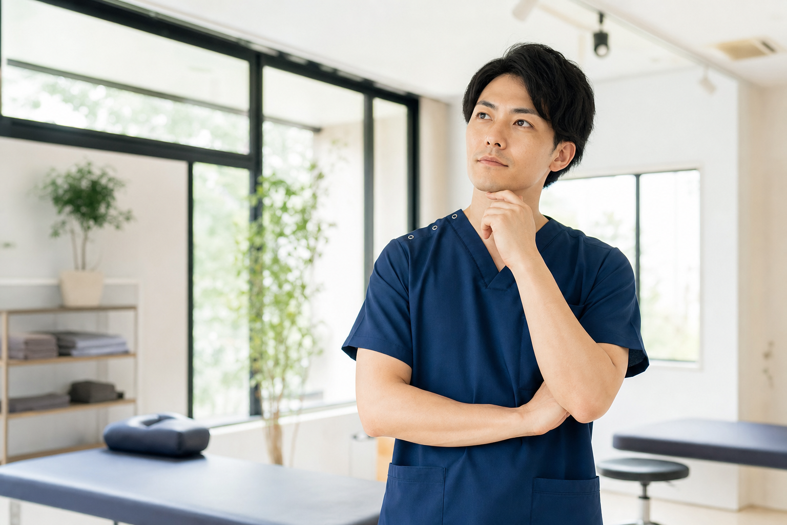 柔道整復師が今後のキャリアを考える様子