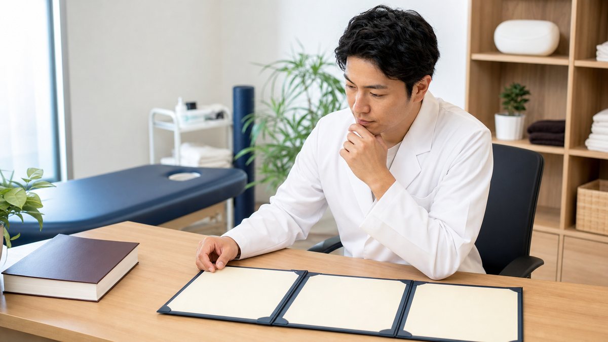 整体師が将来の資格取得を検討する様子