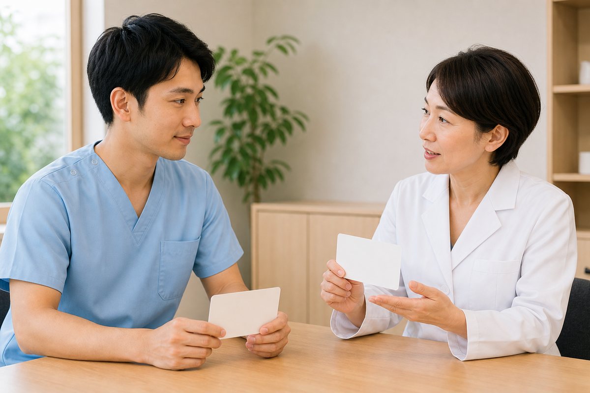 勤務整体師の給与と昇進を相談するスタッフ