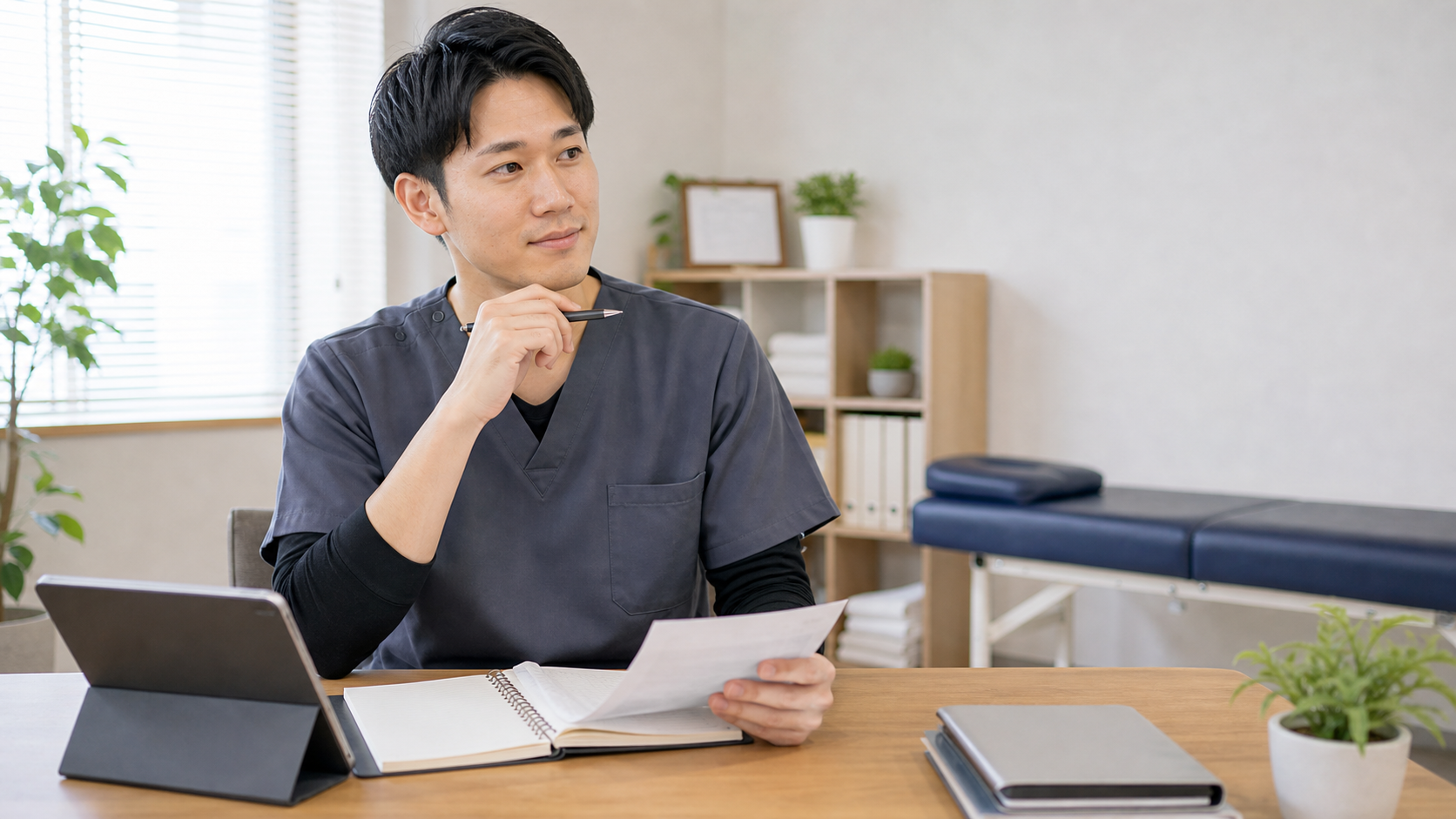 整体師が開業準備を前向きに進める様子
