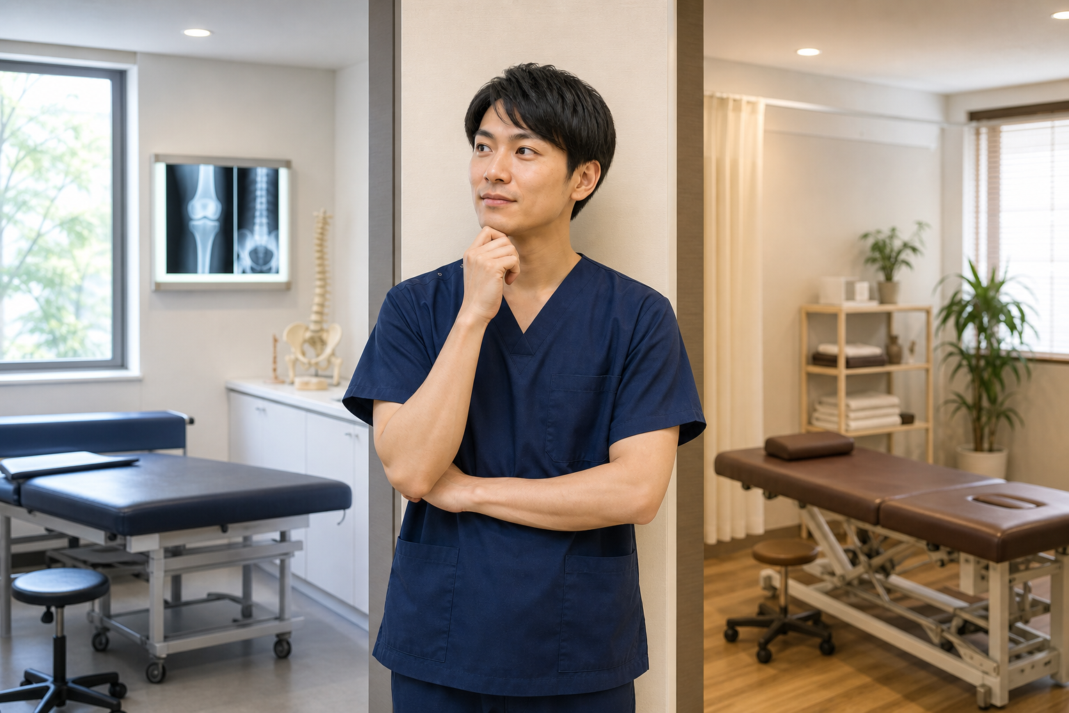 柔道整復師が資格と手技を活かせる場所を考えるイラスト