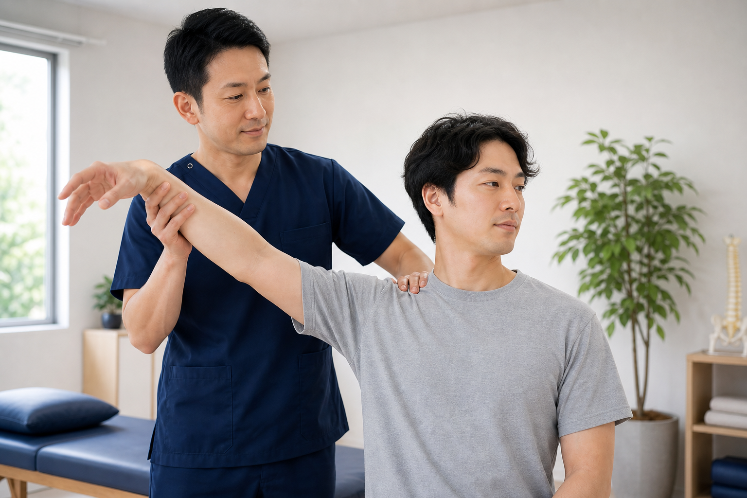 自費整体で手技を活かす柔道整復師のイラスト