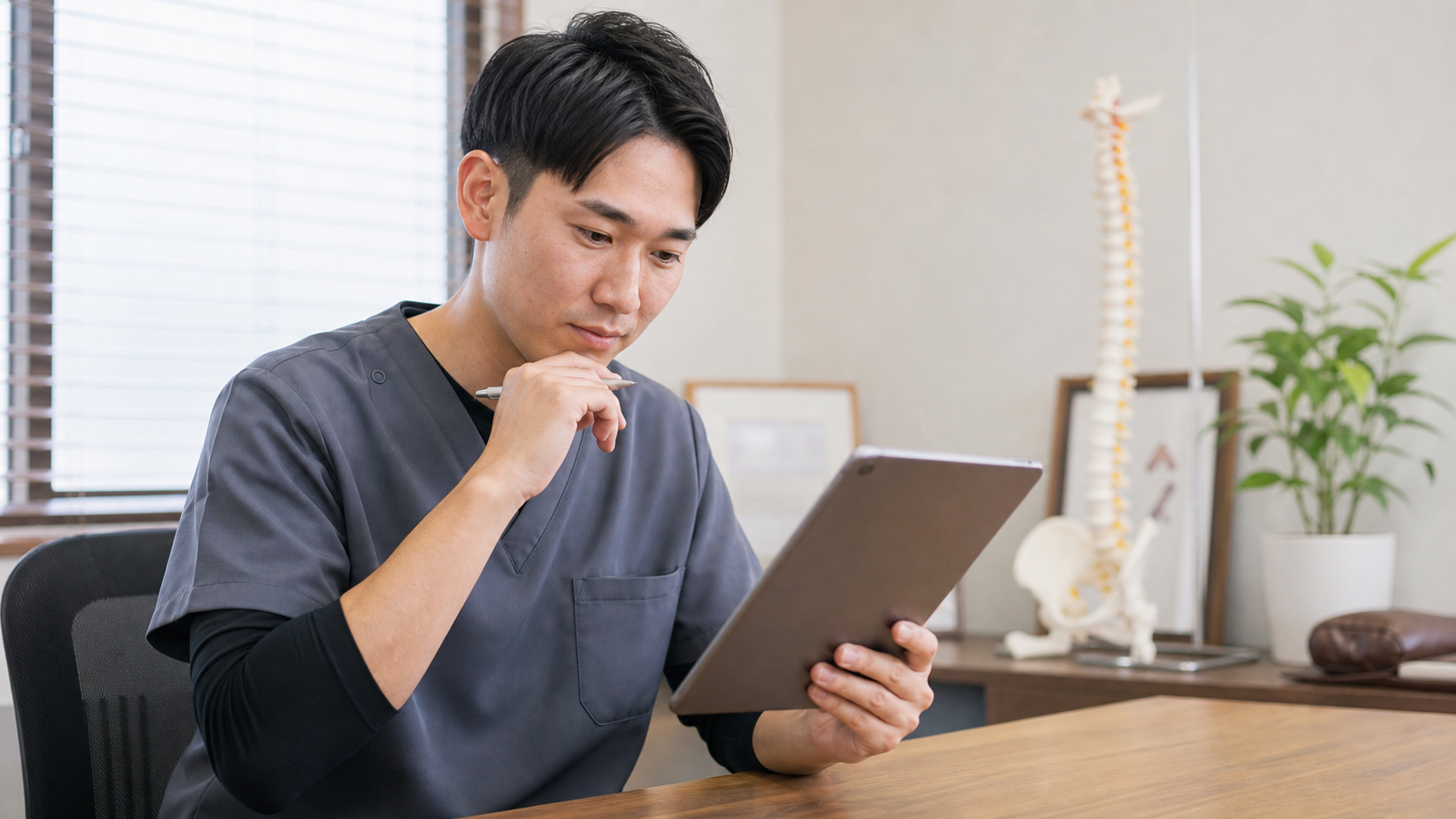 整体院や整骨院を選ぶポイントを確認する様子