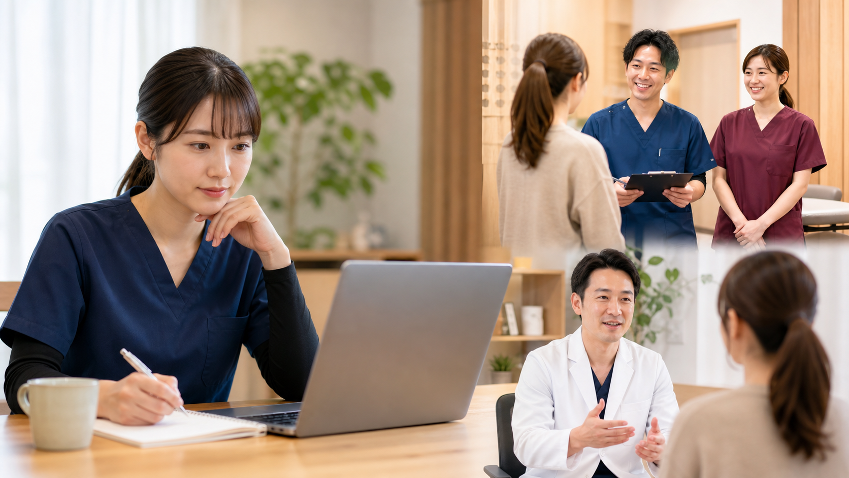 整体師求人を探して面接準備をする求職者