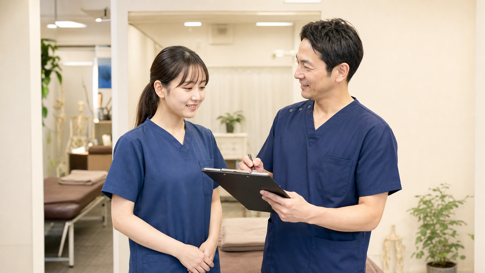 未経験から整体師の仕事を学ぶ新人スタッフ