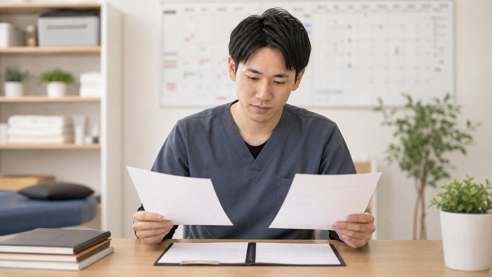 整体師のバイトと正社員の働き方を比較する様子
