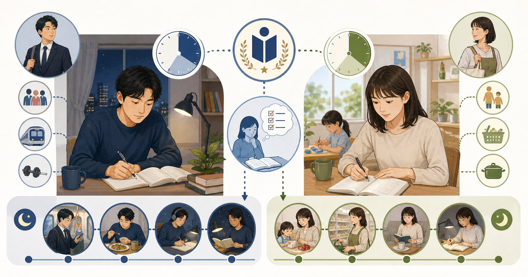 国家資格を活かせる職場へ進む柔道整復師のイラスト