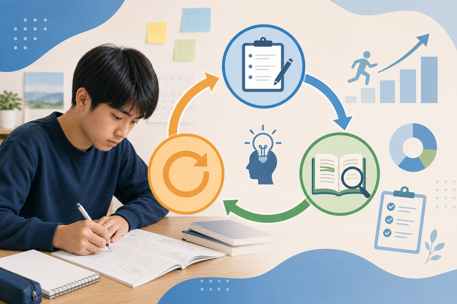 過去問を繰り返し学習する重要性の図解