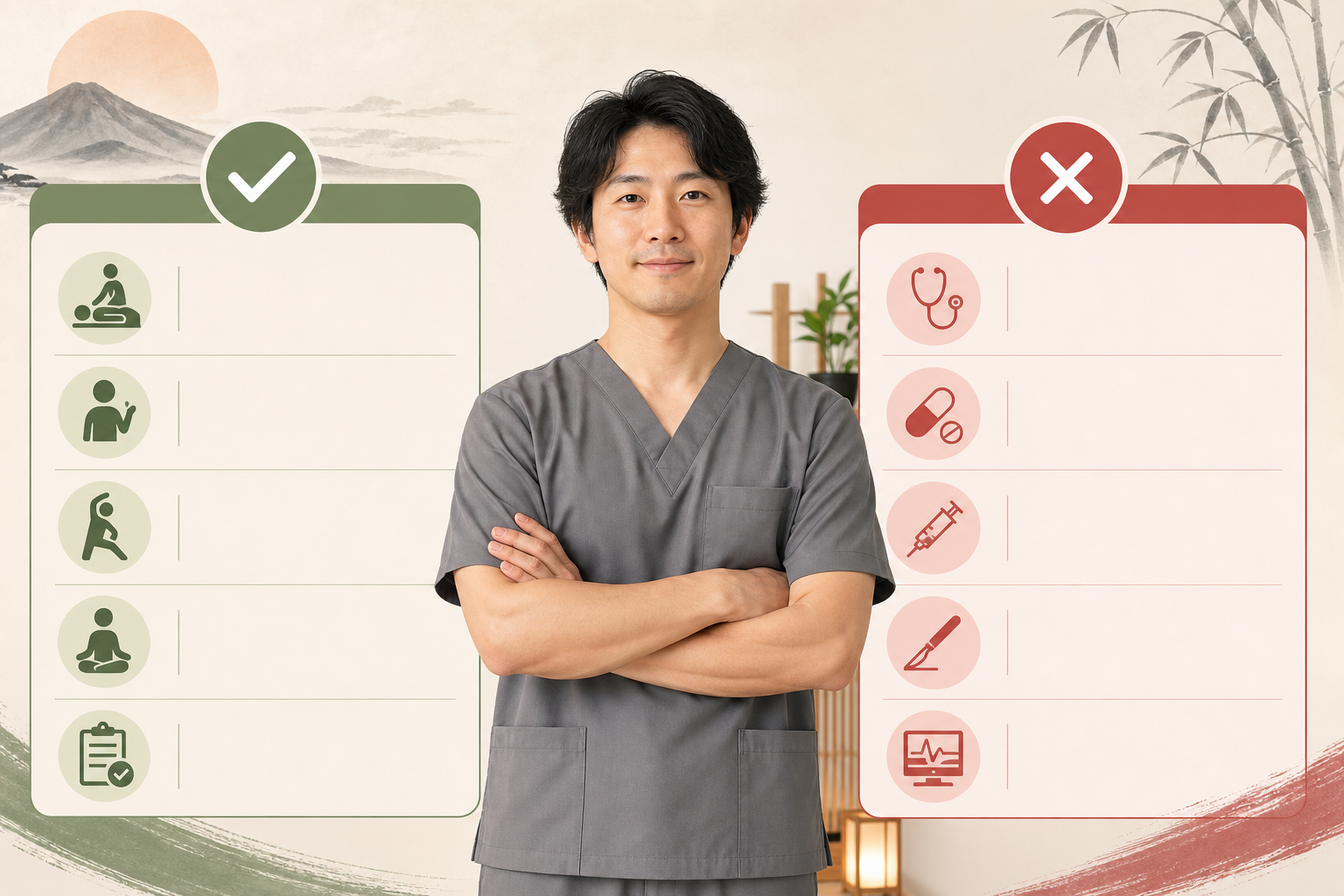 柔道整復師資格でできることとできないことの図解