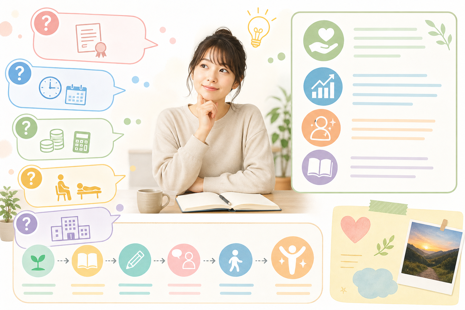 柔道整復師資格のよくある質問に答える様子
