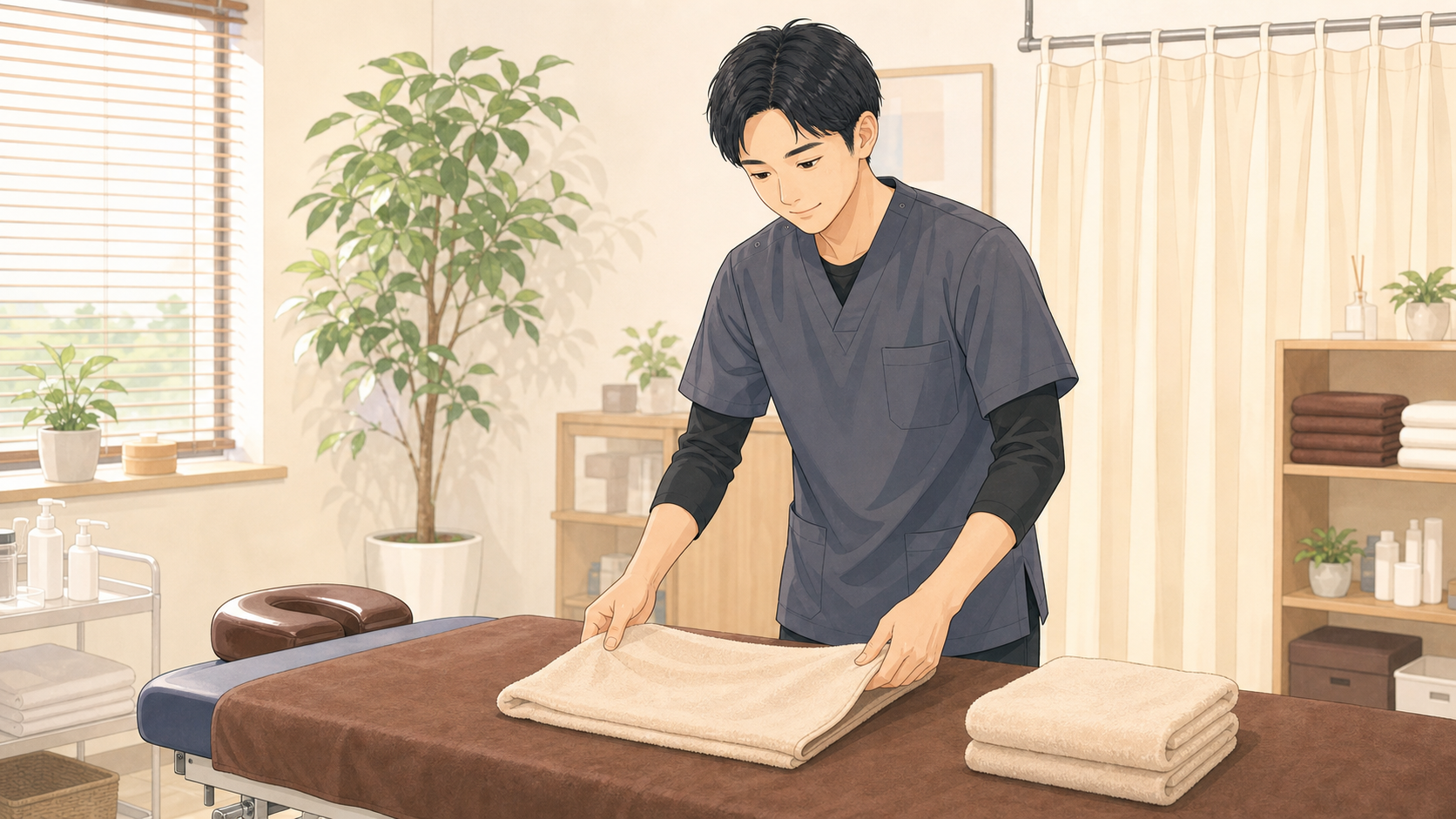 CUREPROで資格の専門性を活かして学ぶ施術者のイラスト