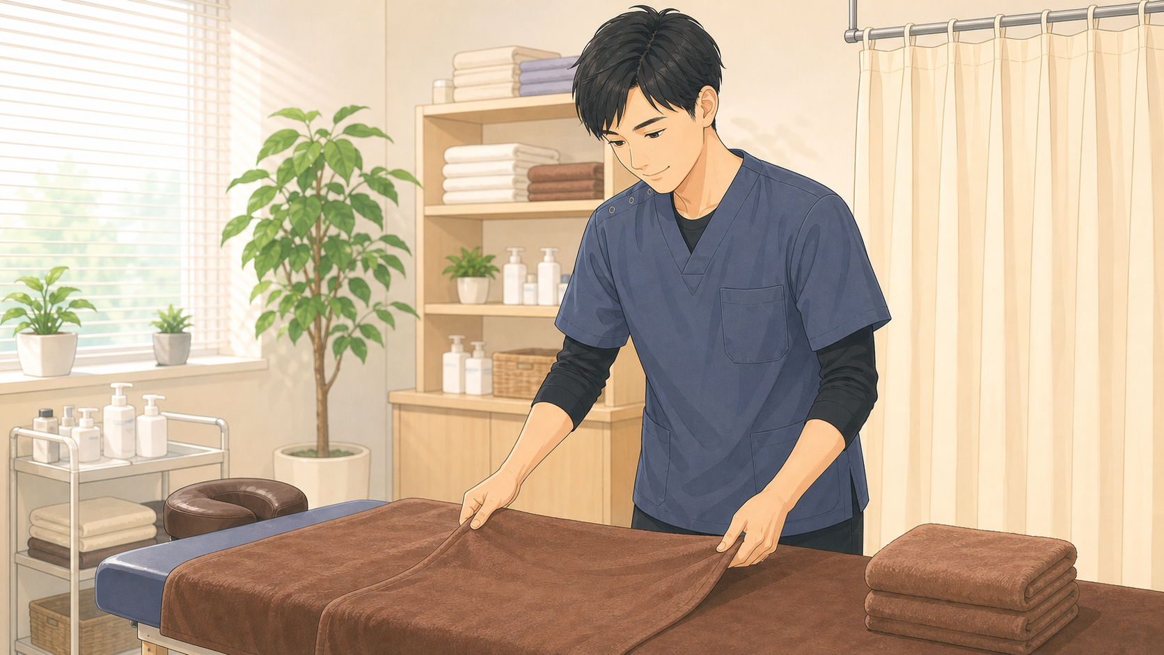 CUREPROで努力を積み重ねる施術者のイラスト