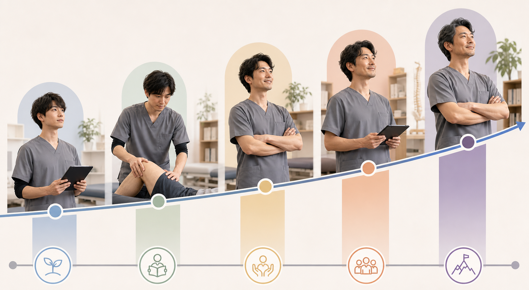 柔道整復師が求人情報を検索する様子