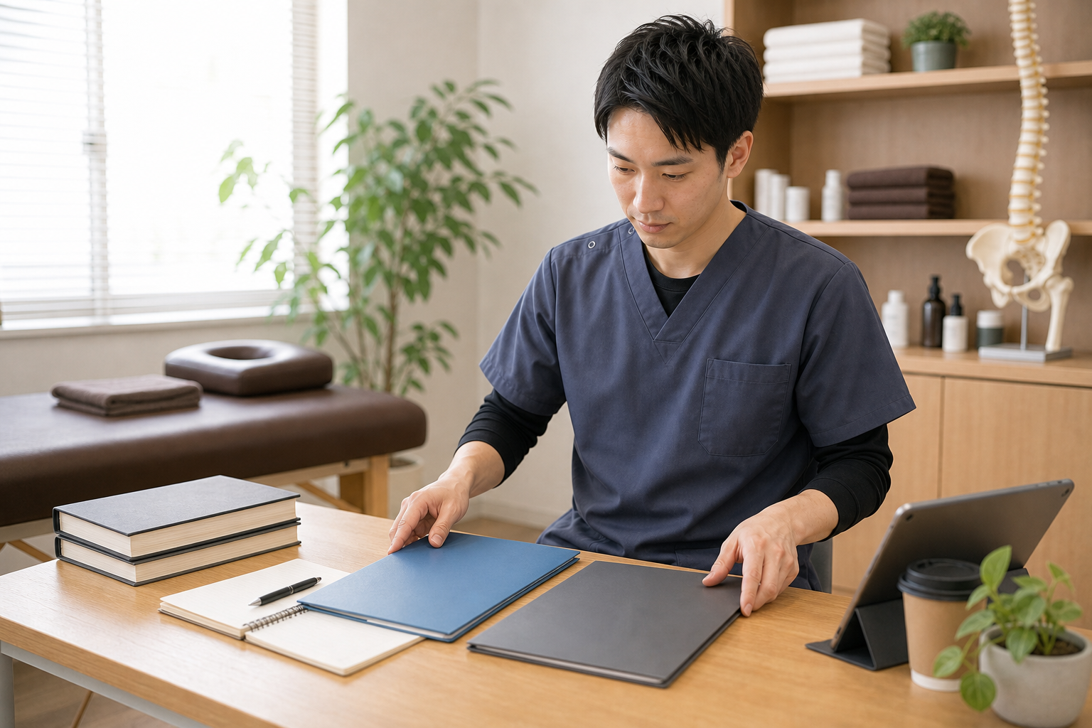 整体師スクールの種類と学習スタイルを比較する様子