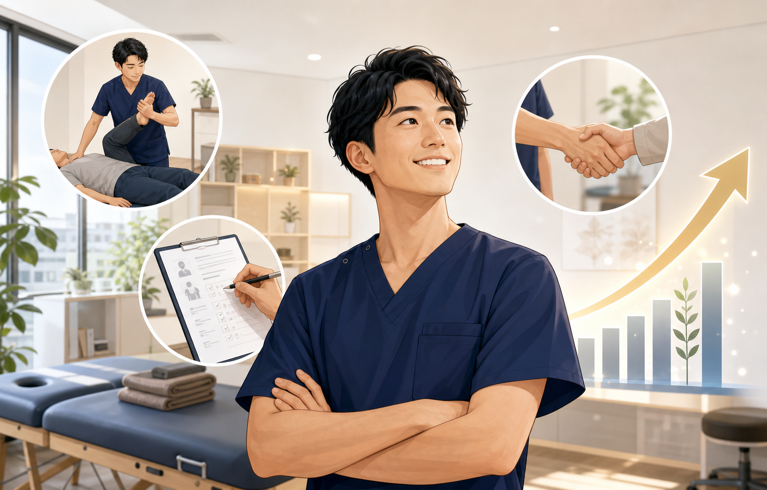 自費整体の職場で前向きに働く施術者
