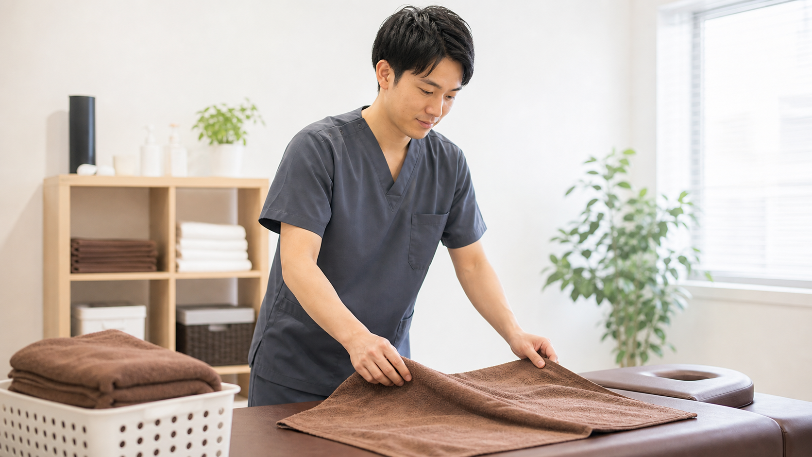 副業で整体師を始める方法を確認する様子