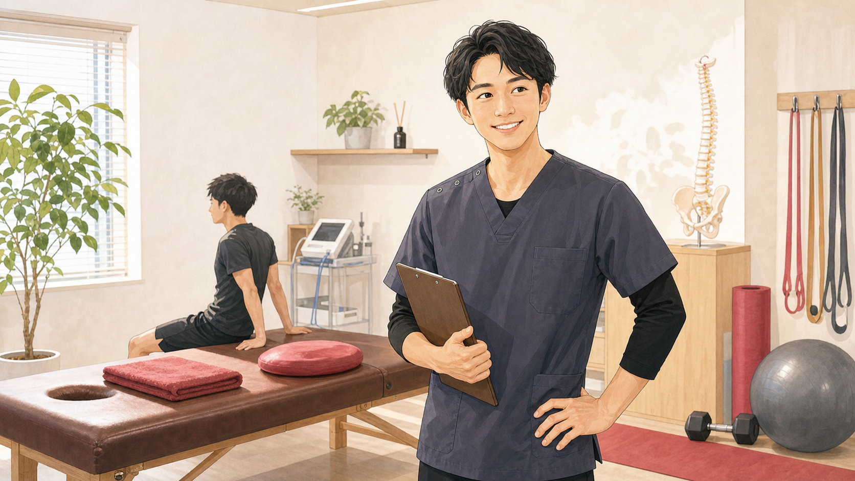 CUREPROでスポーツ分野へ挑戦する施術者を表すイラスト