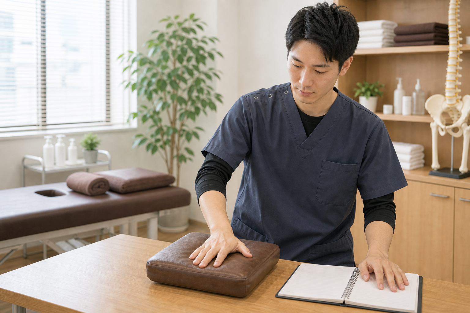 整体師が基礎知識を学ぶ様子