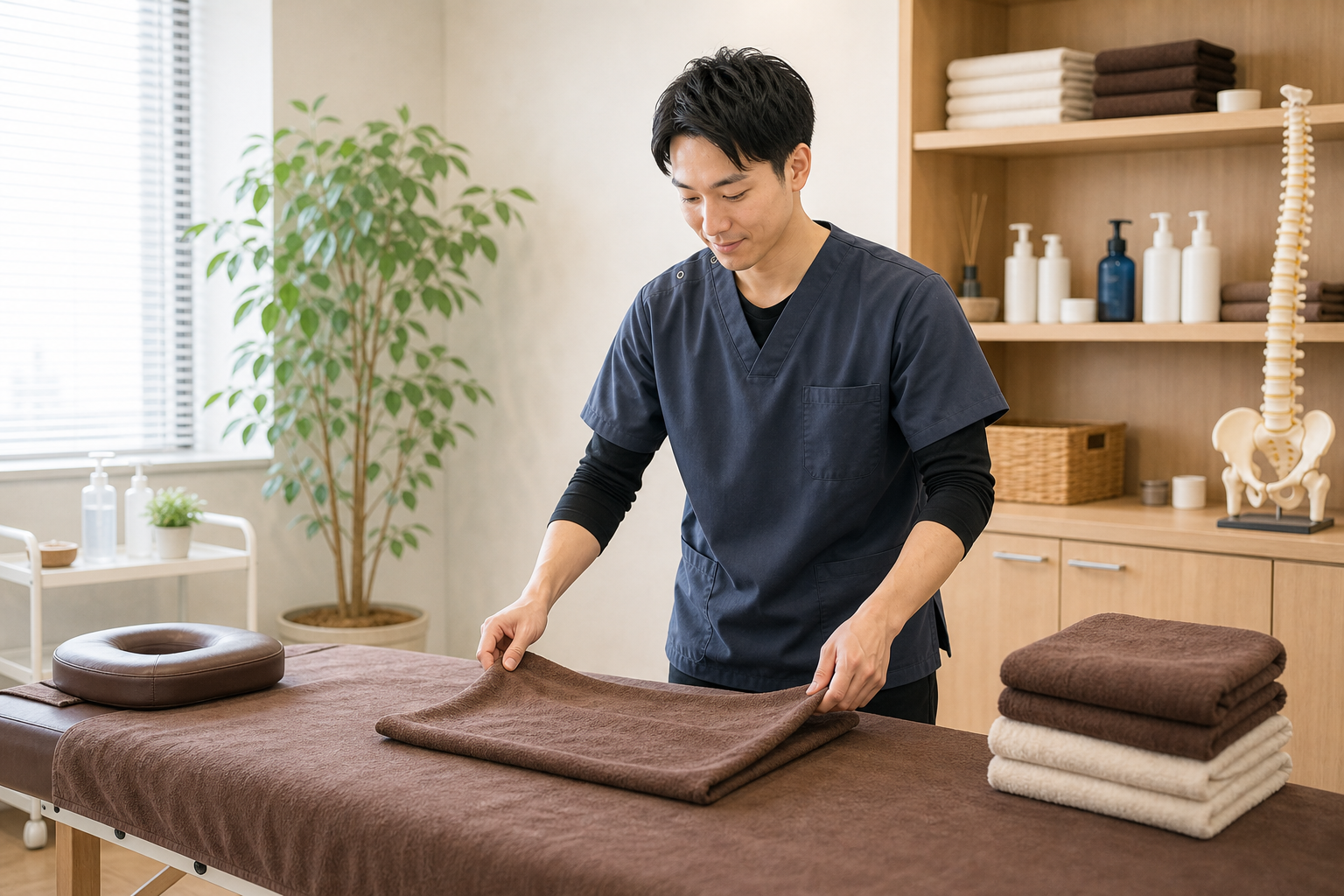 整体師が現場で実践しながら学ぶ様子