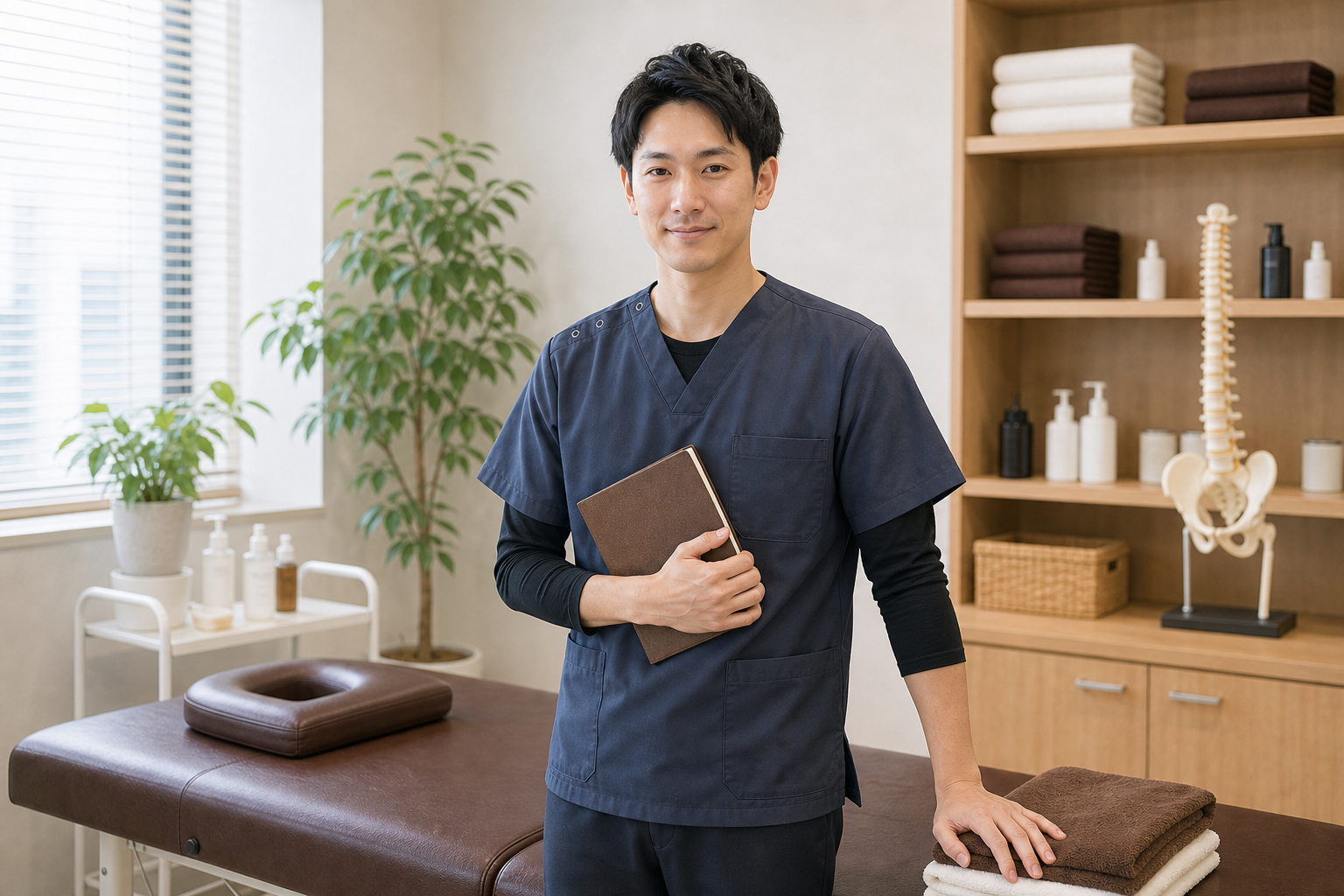 整体師が知識と実技の学び方をまとめる様子