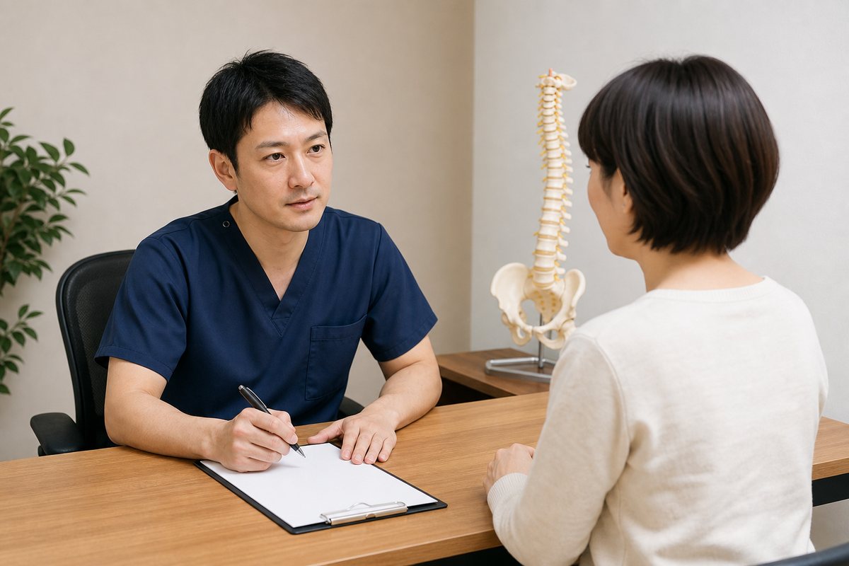 丁寧なカウンセリングを行う整体師