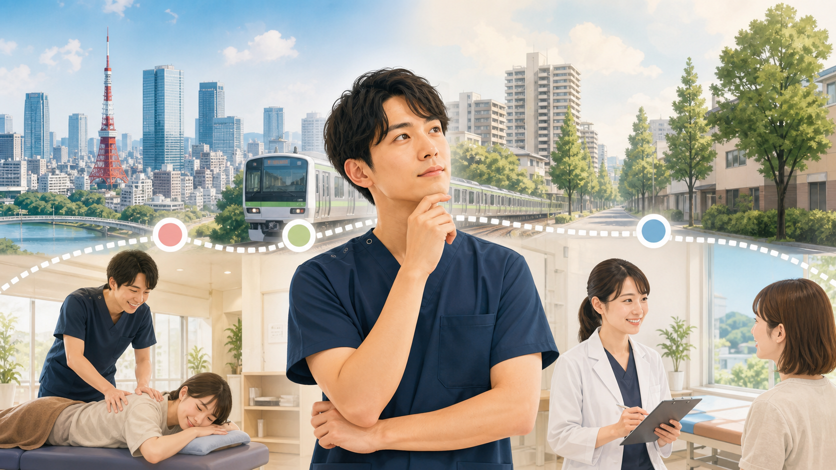 東京都内のエリア別求人を比較する施術者