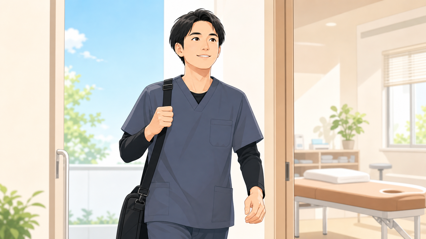 東京で長く働ける整体師の仕事を考えるイラスト