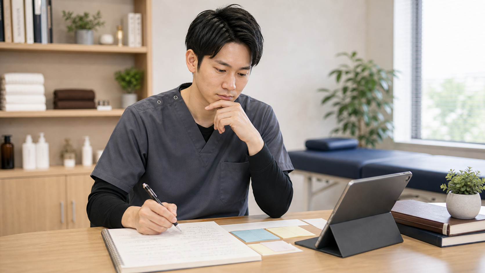整体師がきついと言われる理由を整理する施術者の様子