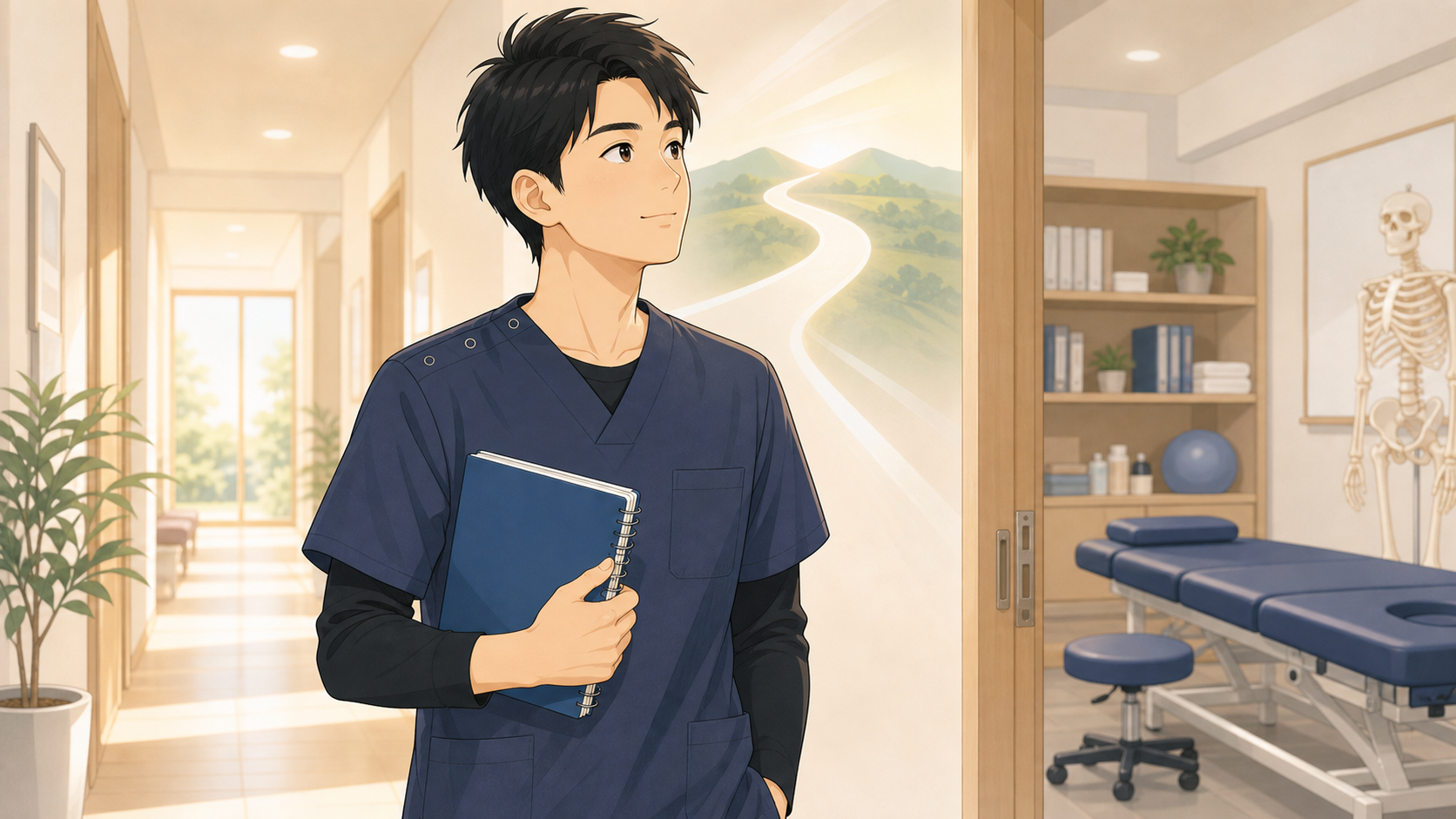 整体師が将来のキャリアパスを考えるイラスト