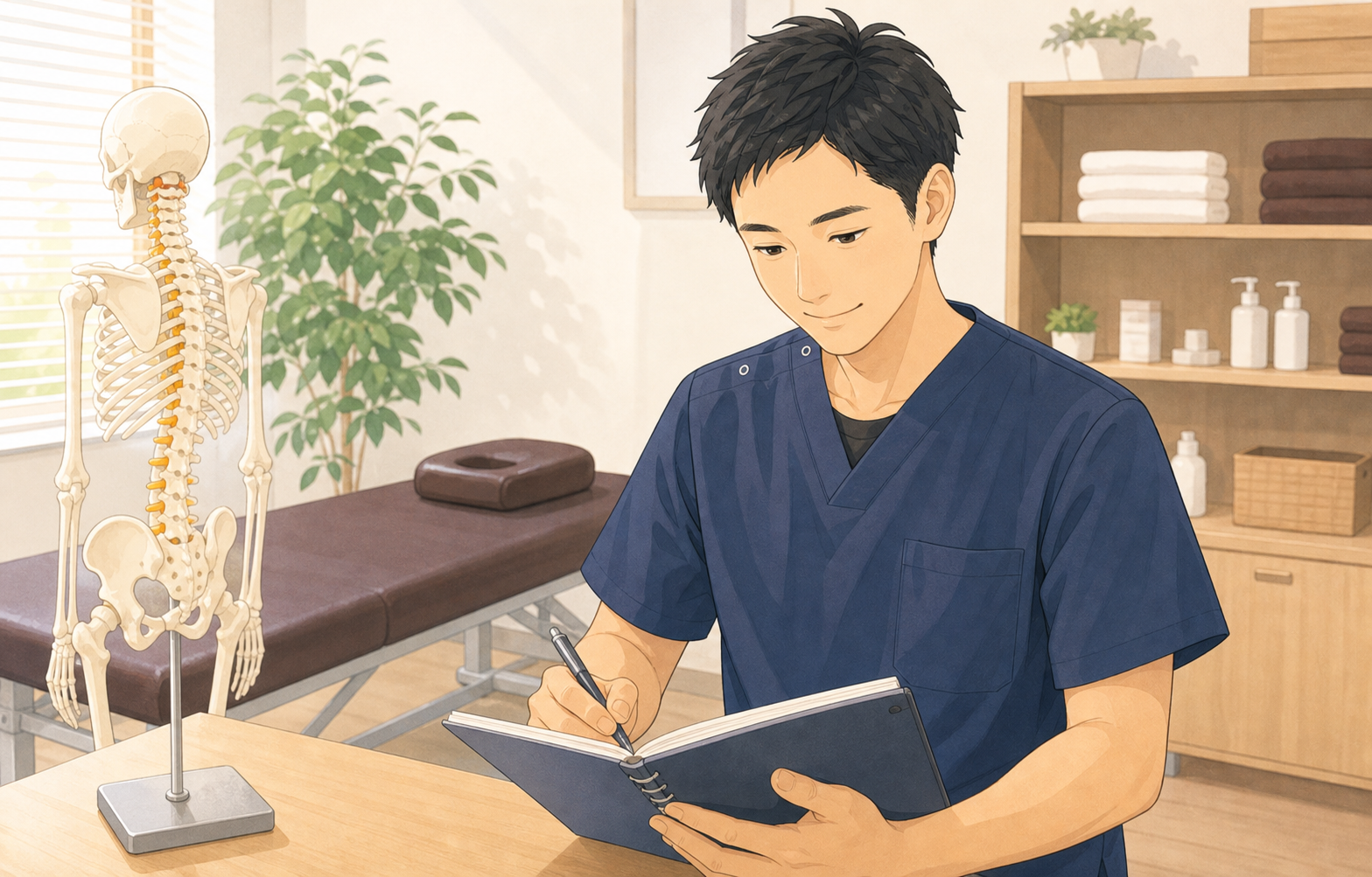 CUREPROで資格を活かして学ぶ施術者のイラスト