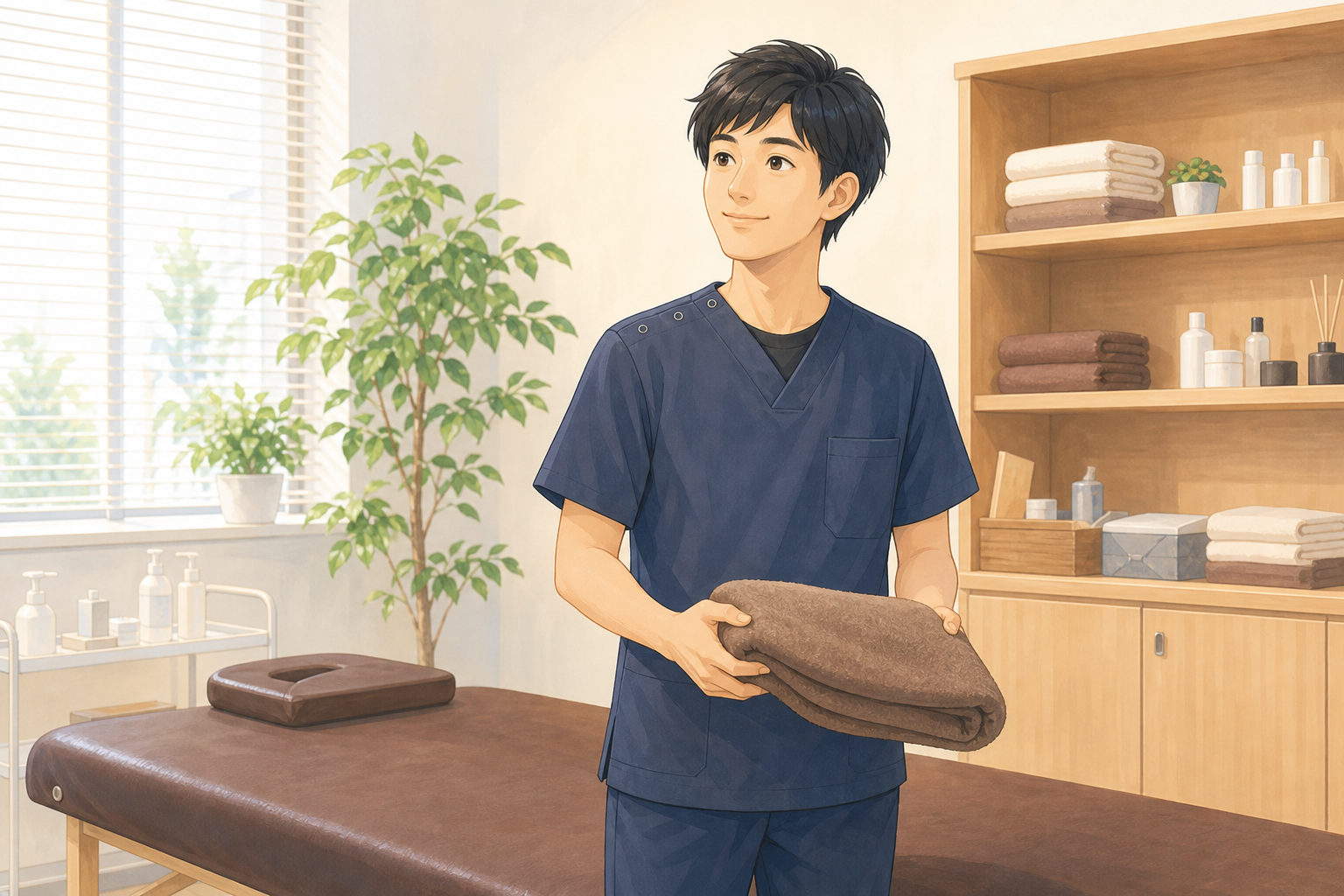 CUREPROで資格がなくても整体師を目指す施術者のイラスト