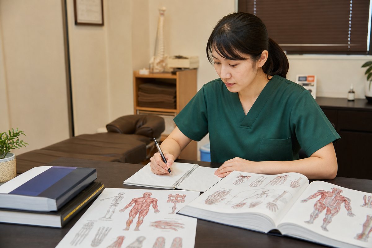 解剖学を学び専門性を高める女性整体師