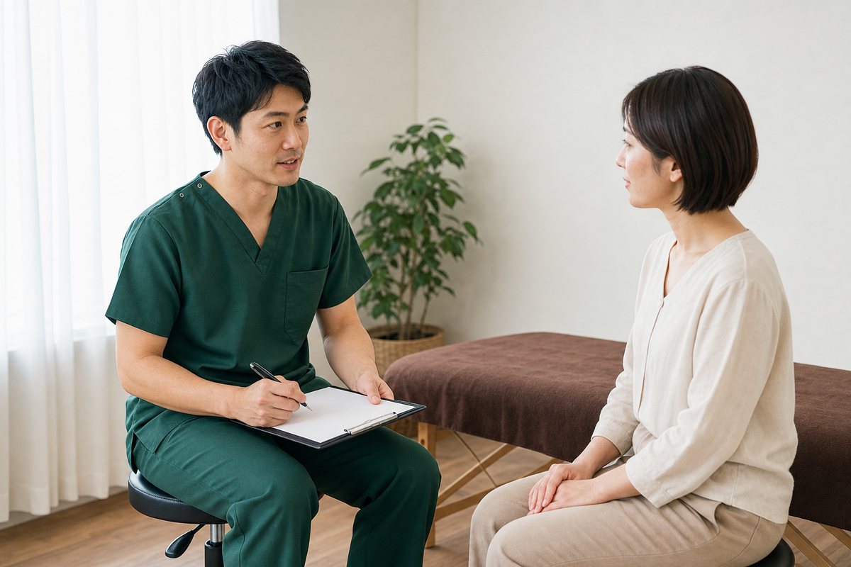 自費整体院で丁寧にカウンセリングする整体師